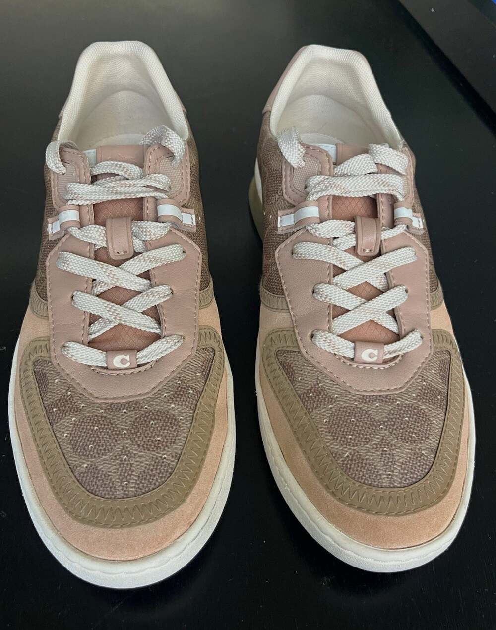 Coach CitySole Court Sneaker Women's US 9 - tan/beechwood w/pink rose trim